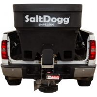 SaltDogg 2.0 Cubic Yard Electric Black Poly Hopper Spreader with Extended Chute